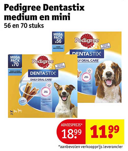 Pedigree Dentastix medium en mini 56 en 70 stuks