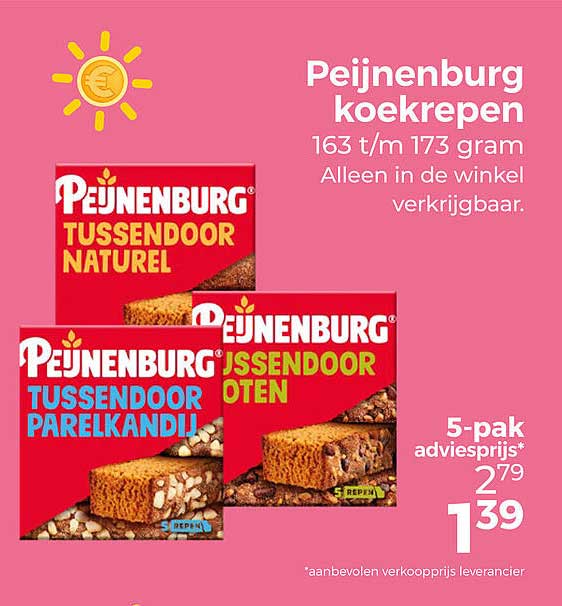 Peijnenburg koekenrepen 163 t/m 173 gram