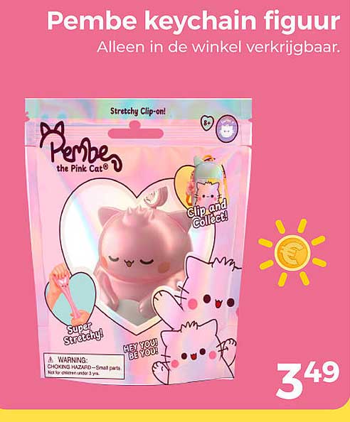 Pembe keychain figuur