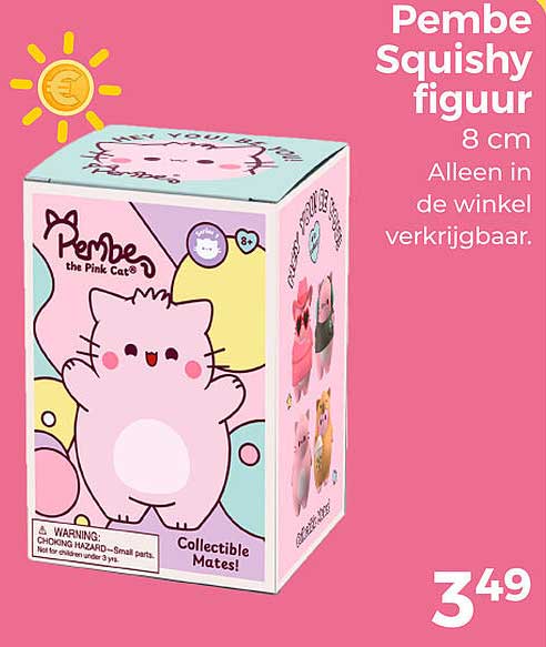 Pembe Squishy figuur 8 cm