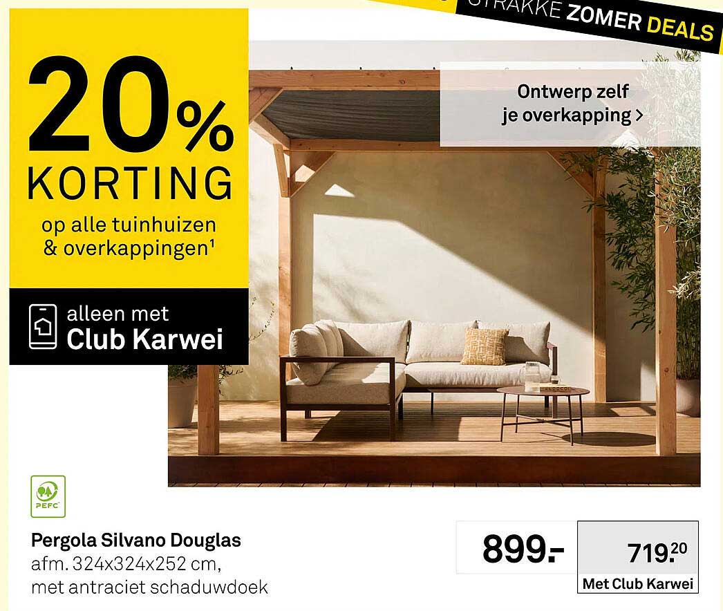 Pergola Silvano Douglas 20% korting op alle tuinhuisen & overkappingen