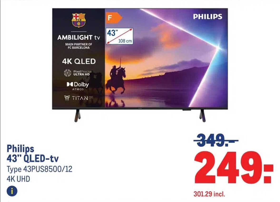 Philips 43" QLED-tv Type 43PUS8500/12 4K UHD