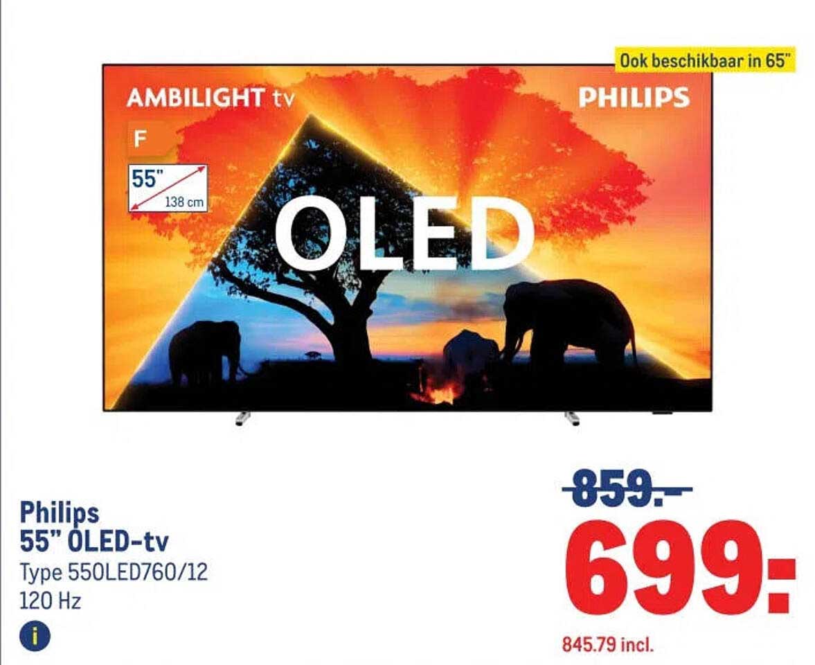 Philips 55" OLED-tv Type 550LED760/12 120 Hz