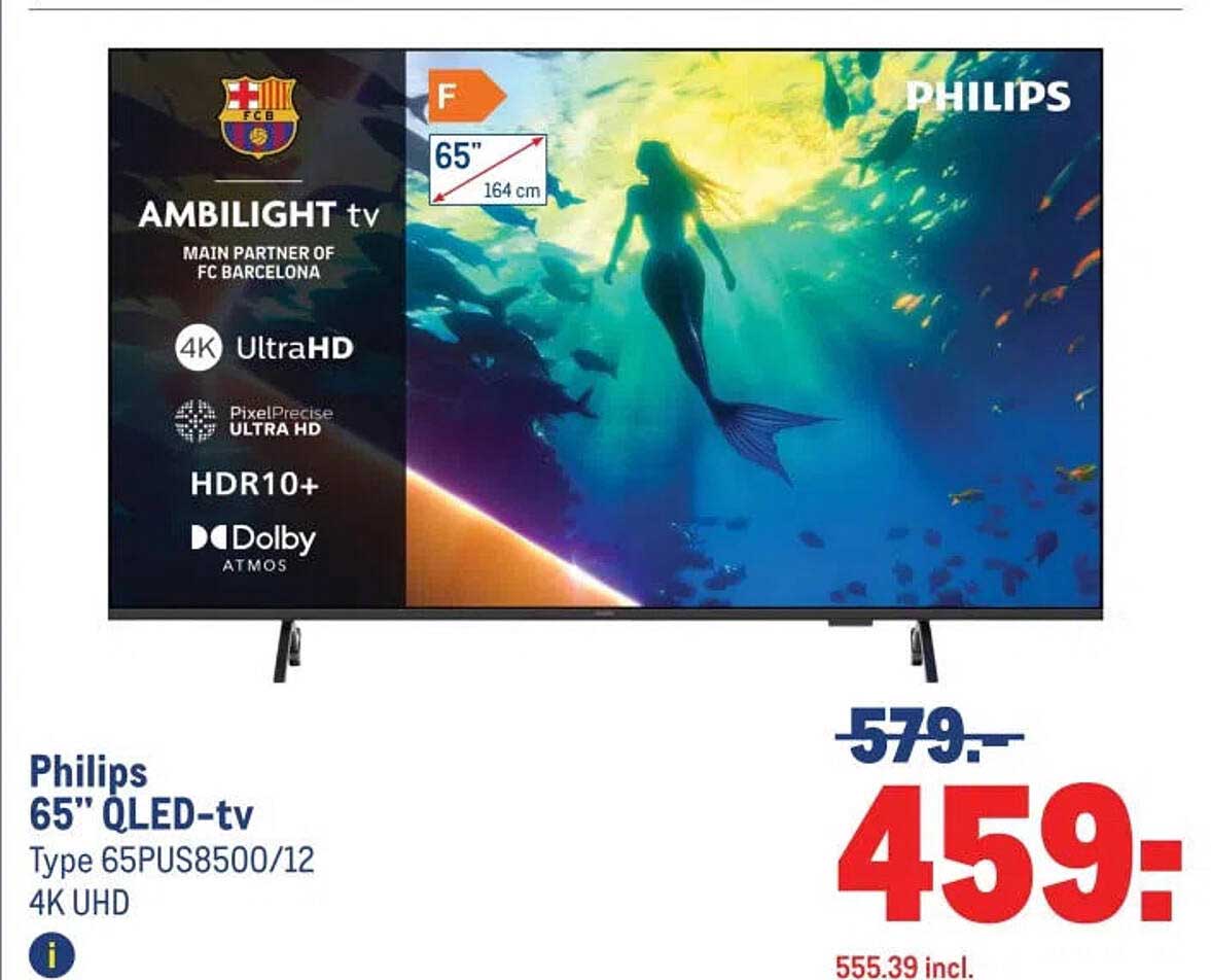 Philips 65" QLED-tv Type 65PUS8500/12 4K UHD