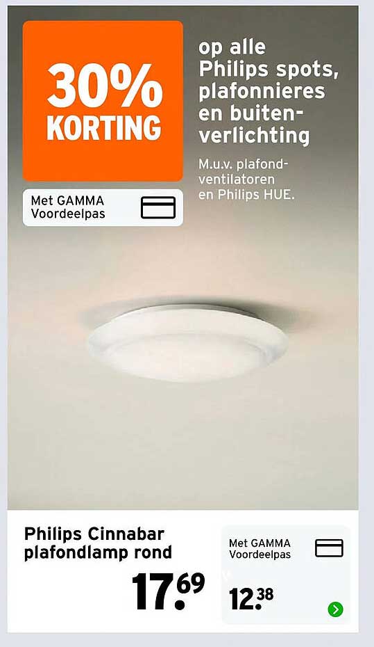 Philips Cinnabar plafonlamp rond