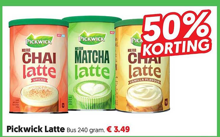 Pickwick Latte Bus 240 gram 50% KORTING