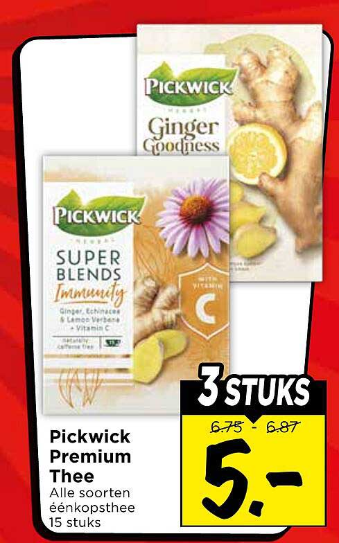 Pickwick Premium Thee Alle soorten éénkopsthee 15 stuks 3 STUKS