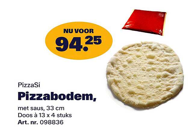 PizzaSi Pizzabodem, met saus, 33 cm