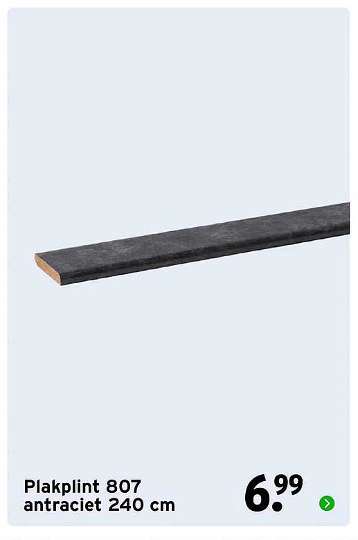 Plakplint 807 antraciet 240 cm