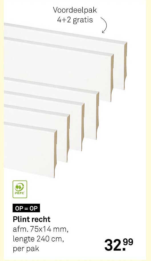 Plint recht voordeelpak 4+2 gratis