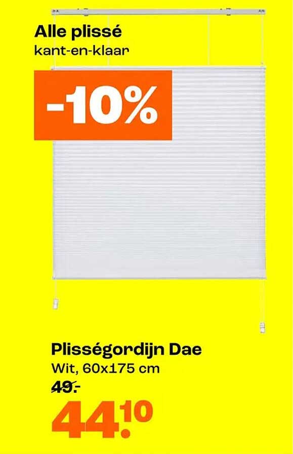 Plisségordijn Dae Wit, 60x175 cm -10%