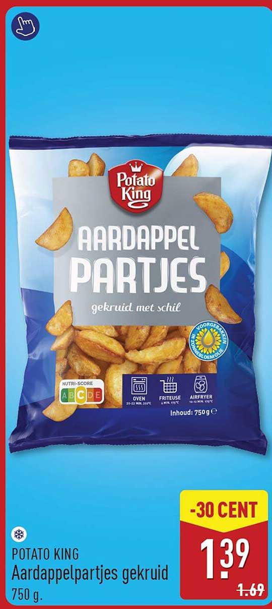 Potato King Aardappelpartjes gekruid 750 g -30 cent