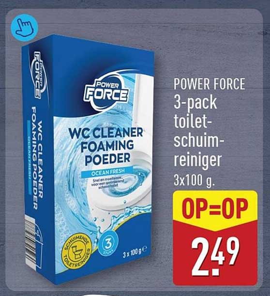 POWER FORCE 3-pack toilet-schuim-reiniger 3x100 g OP=OP