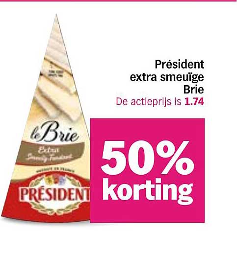 Président extra smeuïge Brie 50% korting