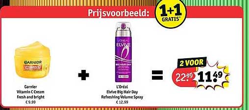 Prijsvoorbeeld: 1+1 GRATIS