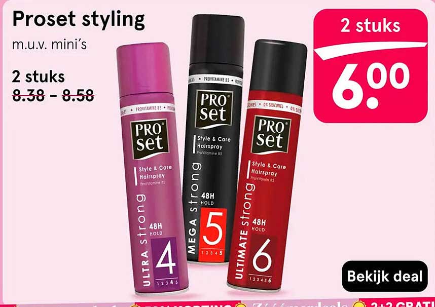 Proset styling m.u.v. mini’s 2 stuks