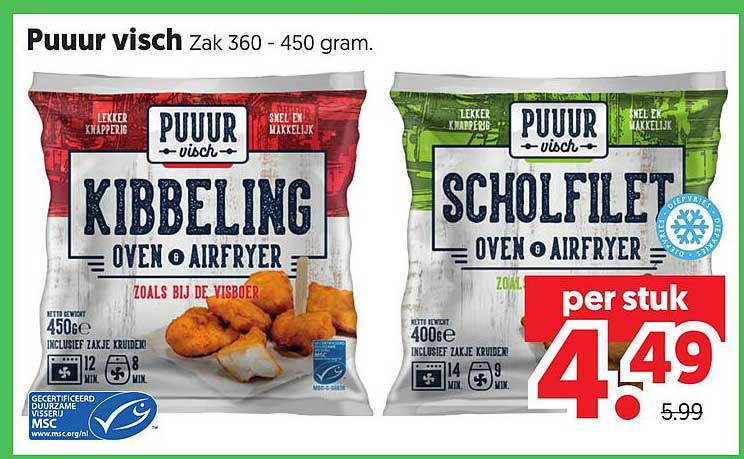 Puur visch Zak 360 - 450 gram.