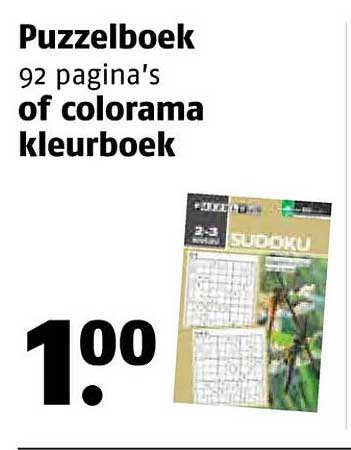 Puzzelboek 92 pagina's of colorama kleurboek