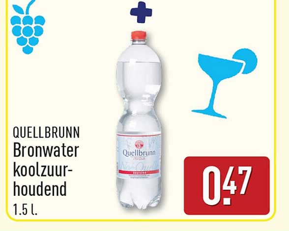 QUELLBRUNN Bronwater koolzuur-houdend 1.5 l.
