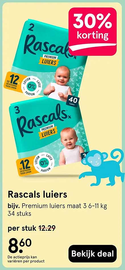 Rascals luiers 30% korting
