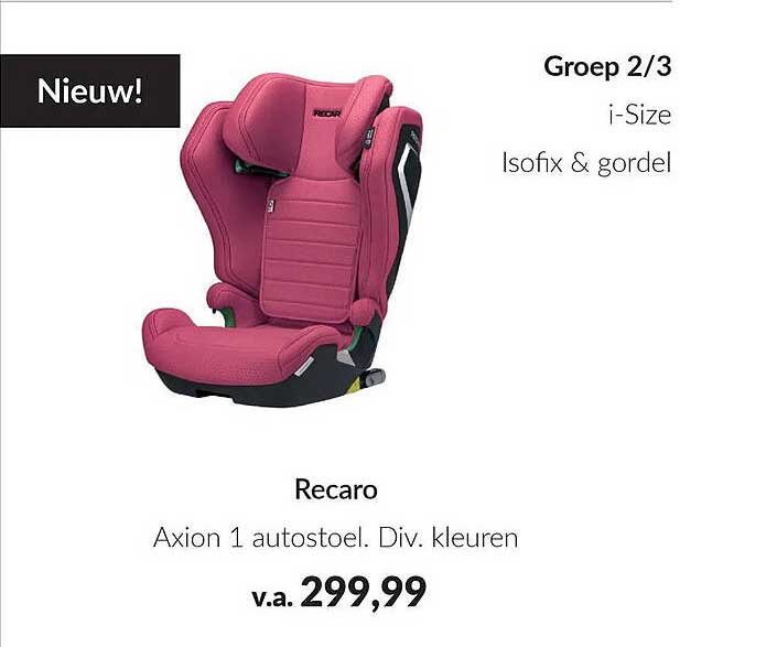 Recaro Axion 1 autostoel. Div. kleuren