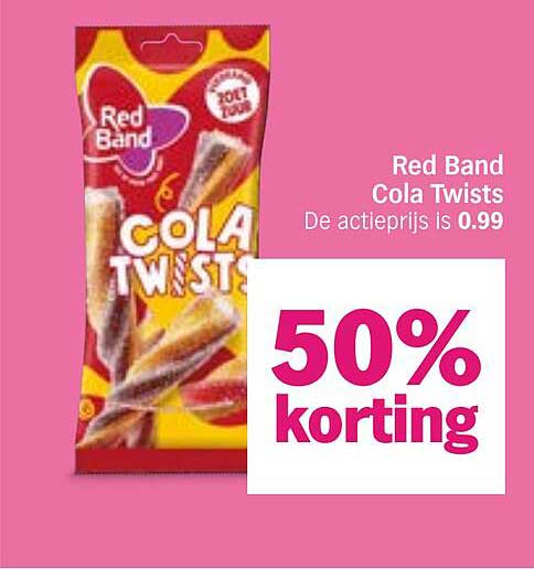 Red Band Cola Twists 50% korting