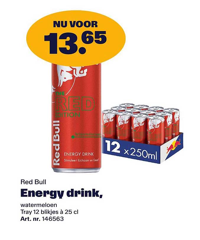 Red Bull Energy drink, watermeloen