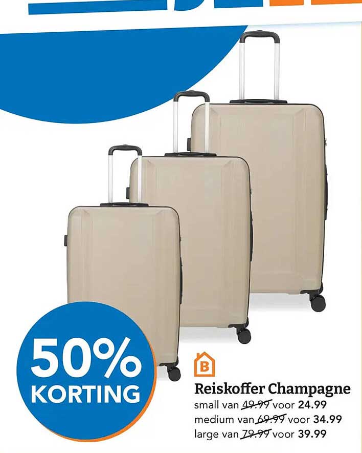 Reiskoffer Champagne 50% KORTING