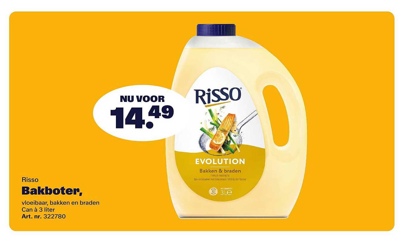 Risso Bakboter, vloeibaar, bakken en braden Can à 3 liter