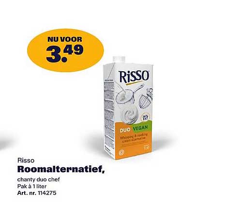 Risso Roomalternatief, chanty duo chef