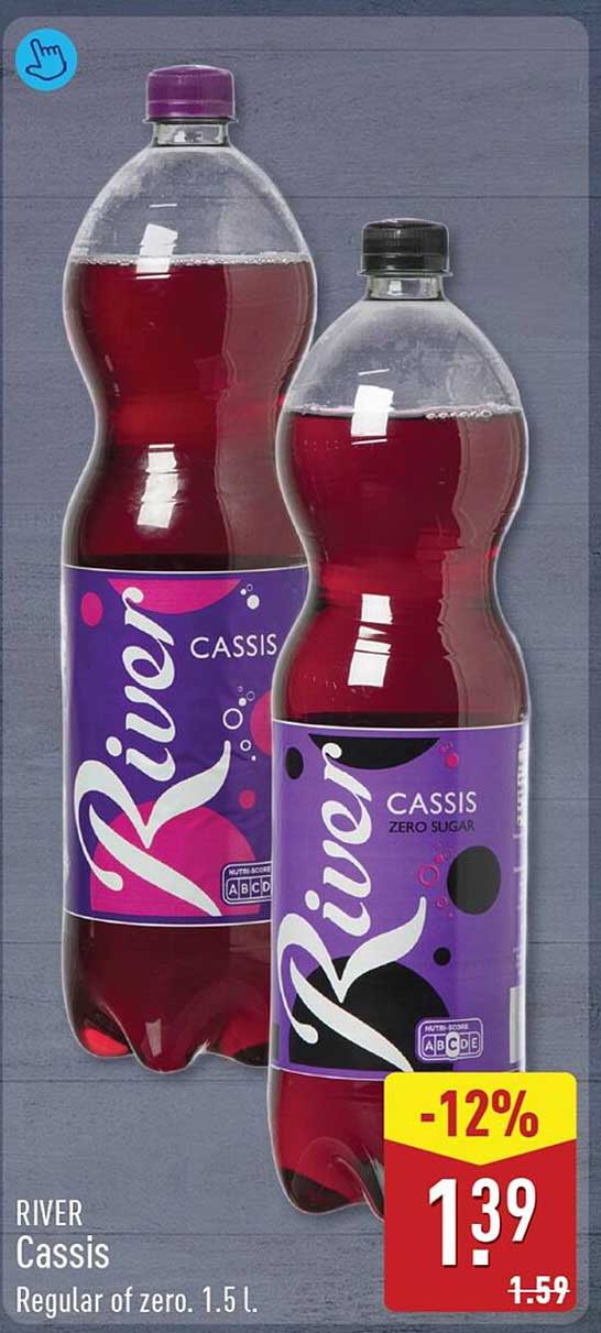 River Cassis Regular of zero. 1.5 l. -12%