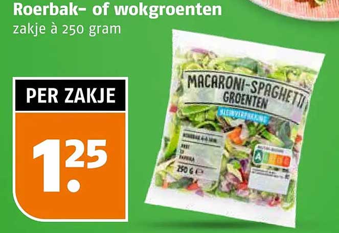 Roerbak- of wokgroenten zakje à 250 gram