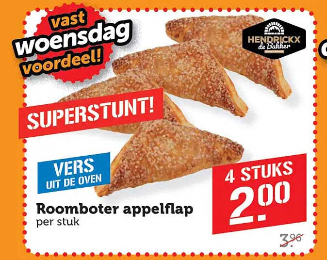 Roomboter appelflap per stuk 4 stuks 2.00