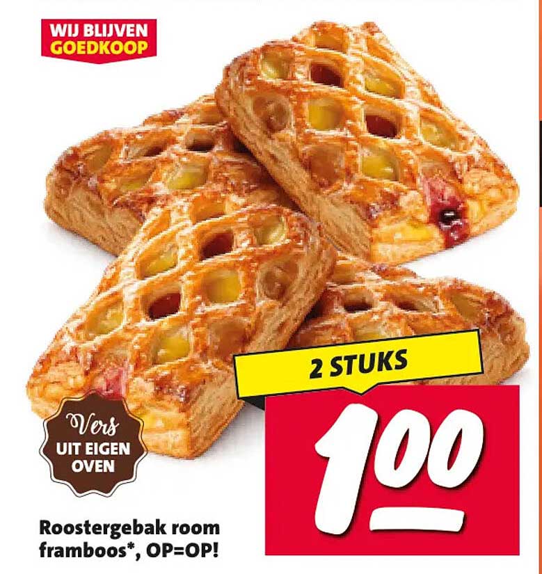 Roostergebak room framboos, OP=OP! 2 STUKS