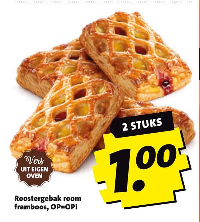 Roostergebak room framboos, OP=OP! 2 STUKS