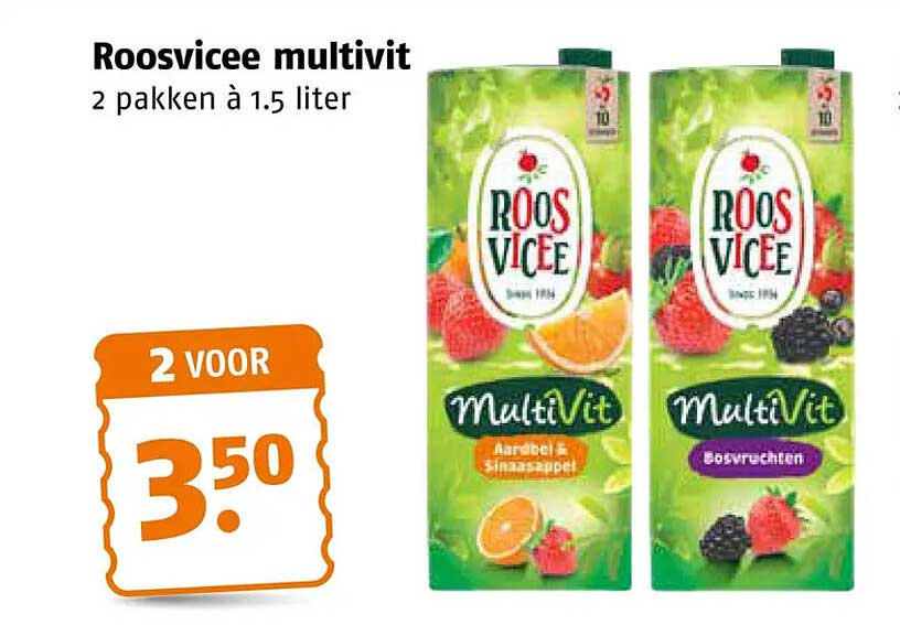 Roosvicee multivit 2 pakken à 1.5 liter