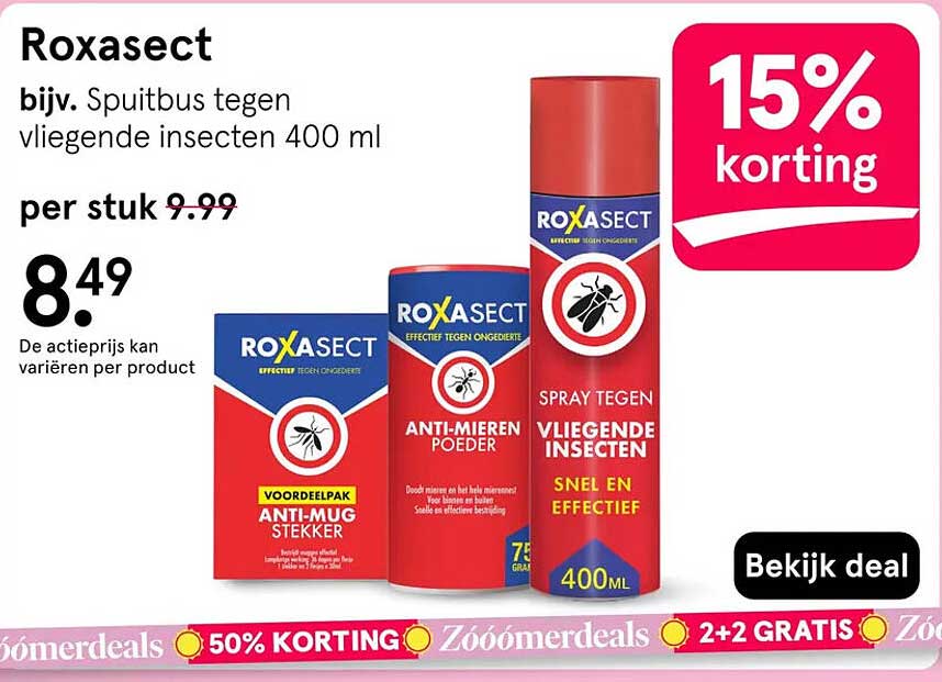 Roxasect bijv. Spuitbus tegen vliegende insecten 400 ml 15% korting