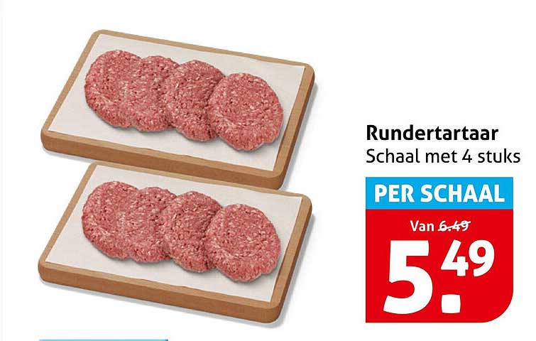 Rundertartaar Schaal met 4 stuks PER SCHAAL