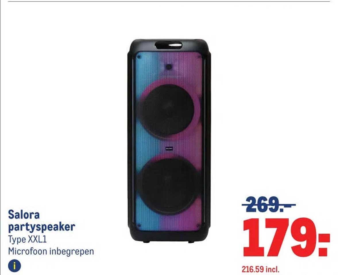 Salora partyspeaker Type XXL1 Microfoon inbegrepen