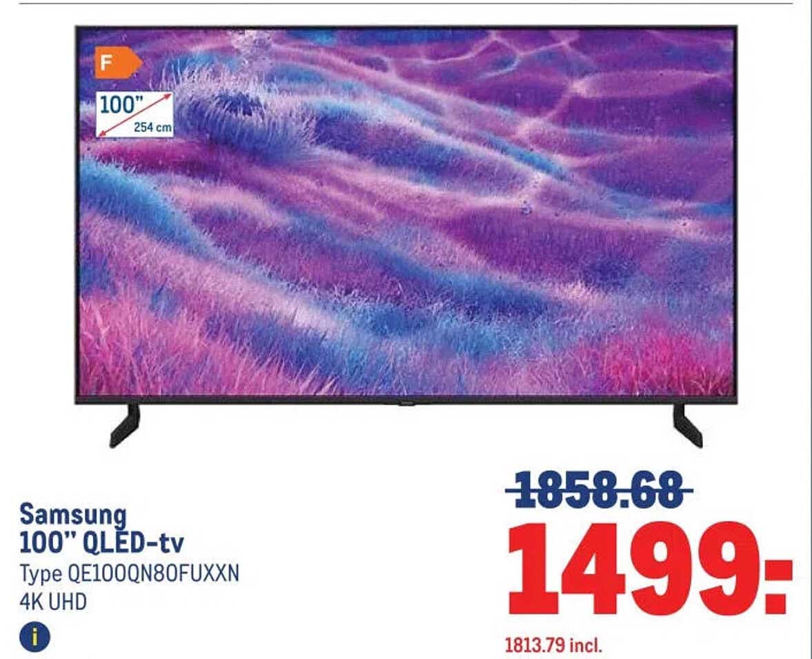 Samsung 100" QLED-tv Type QE100QN80FUXXN 4K UHD