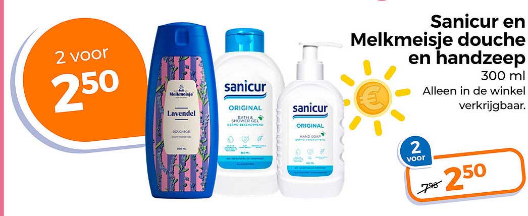 Sanicur en Melkmeisje douche en handzeep 300 ml