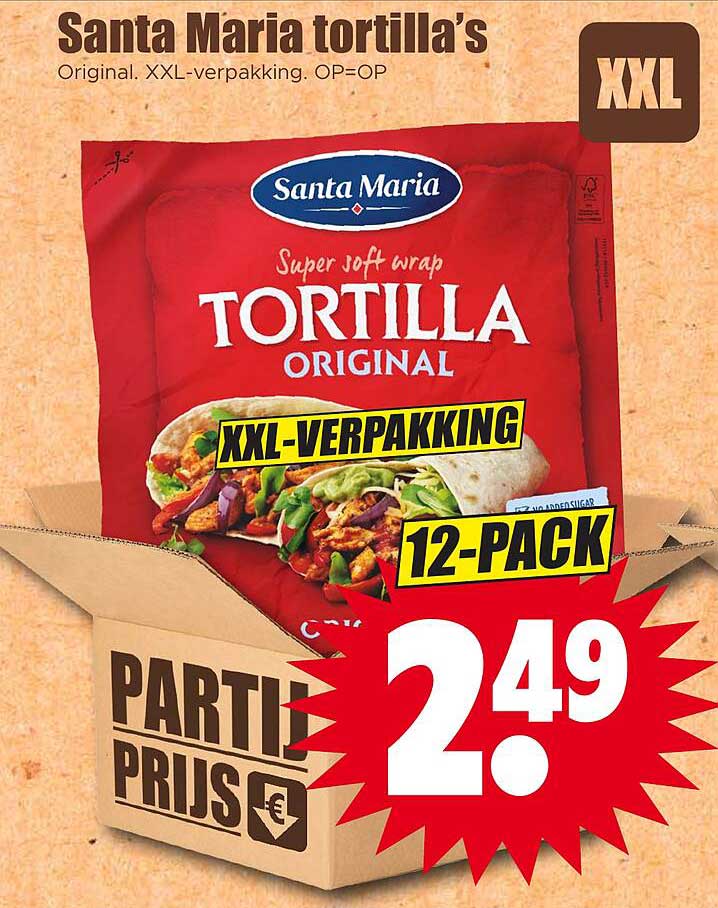 Santa Maria tortilla’s Original. XXL-verpakking. OP=OP