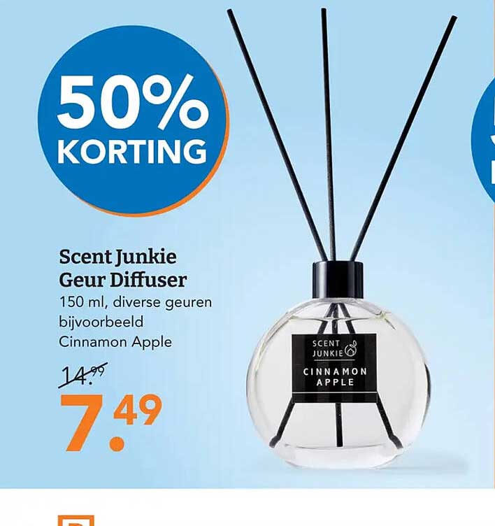 Scent Junkie Geur Diffuser 150 ml, diverse geuren bijvoorbeeld Cinnamon Apple 50% KORTING
