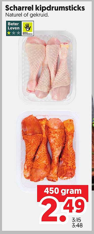 Scharrel kipdrumsticks Naturel of gekruid