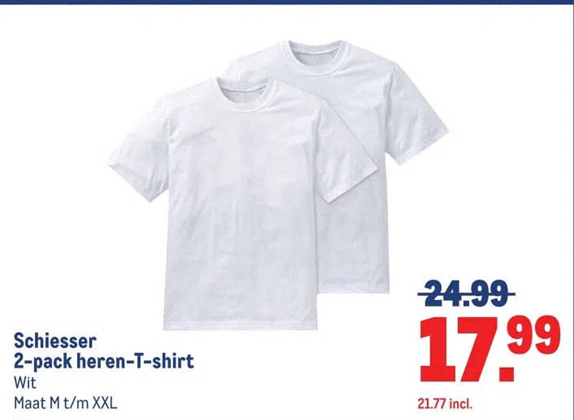 Schiesser 2-pack heren-T-shirt