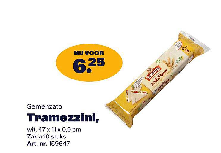 Senzato Tramezzini, wit, 47 x 11 x 0,9 cm Zak à 10 stuks