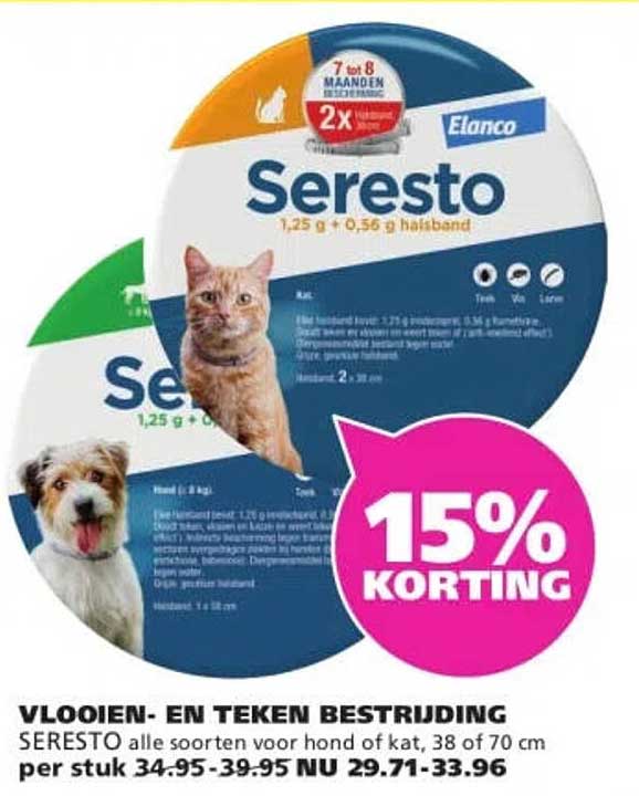 Seresto 1,25 g + 0,56 g halsband 15% KORTING