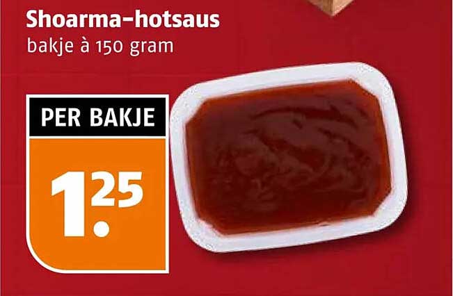 Shoarma-hotsaus bakje à 150 gram
