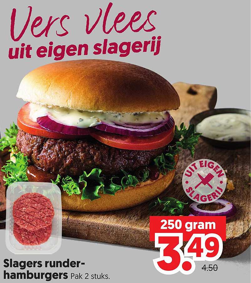 Slagers runder-hamburgers 250 gram