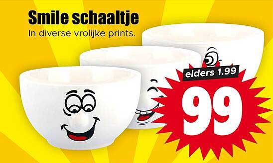 Smile schaaltje In diverse vrolijke prints.
